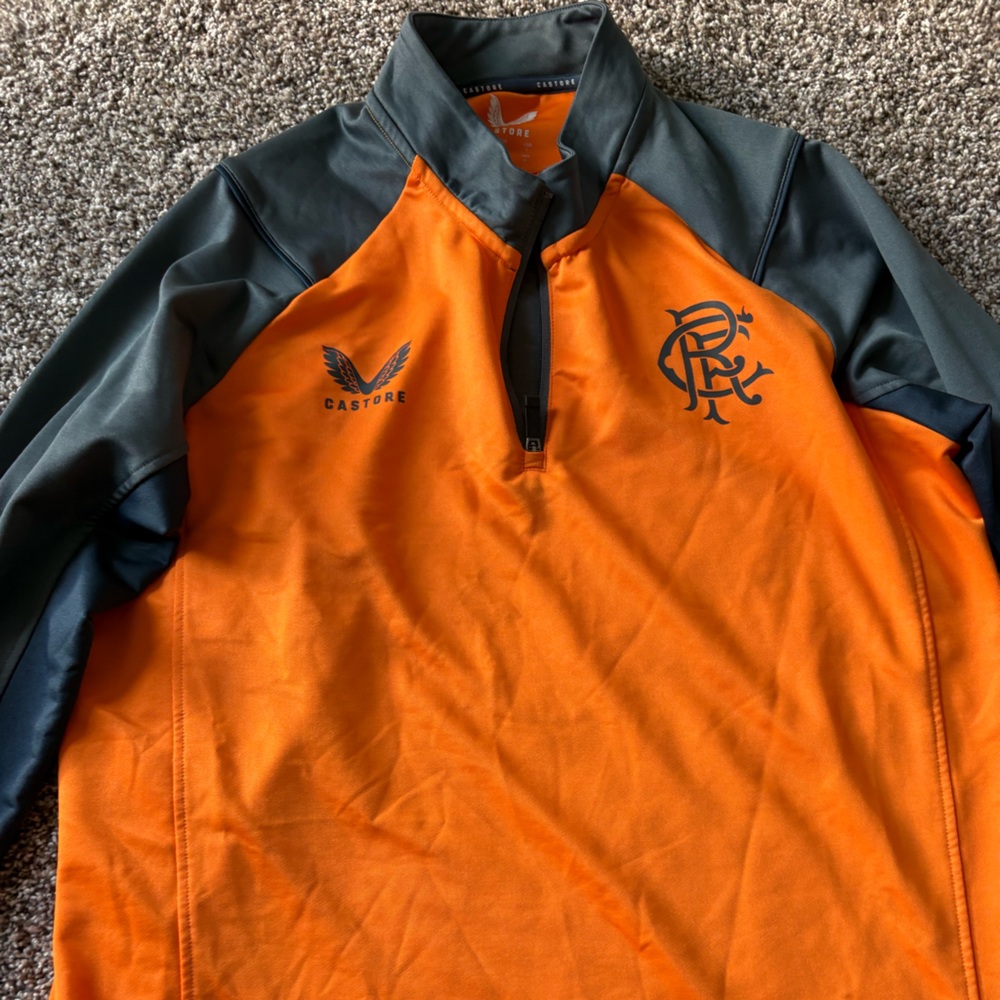 Castore Rangers FC Training 1/4 Zip Glasgow Scotland soccer Sz l Fits